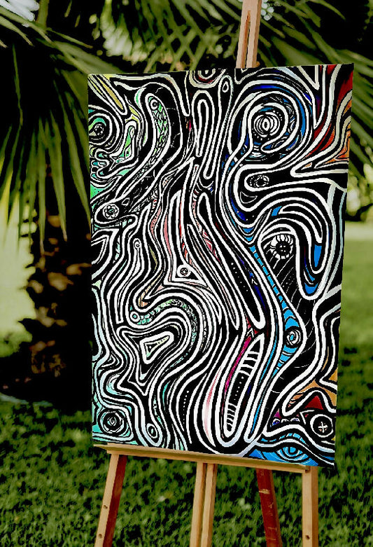 DRAGONS | Handmade Acrylic Painting by Charlotte Supernatural | Large Canvas (ready to hang fixtures)