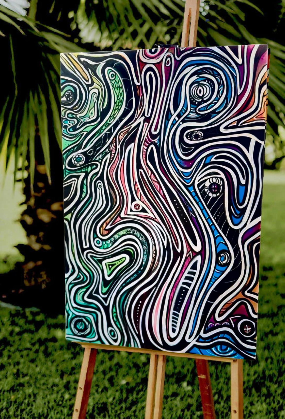 DRAGONS | Handmade Acrylic Painting by Charlotte Supernatural | Large Canvas (ready to hang fixtures)