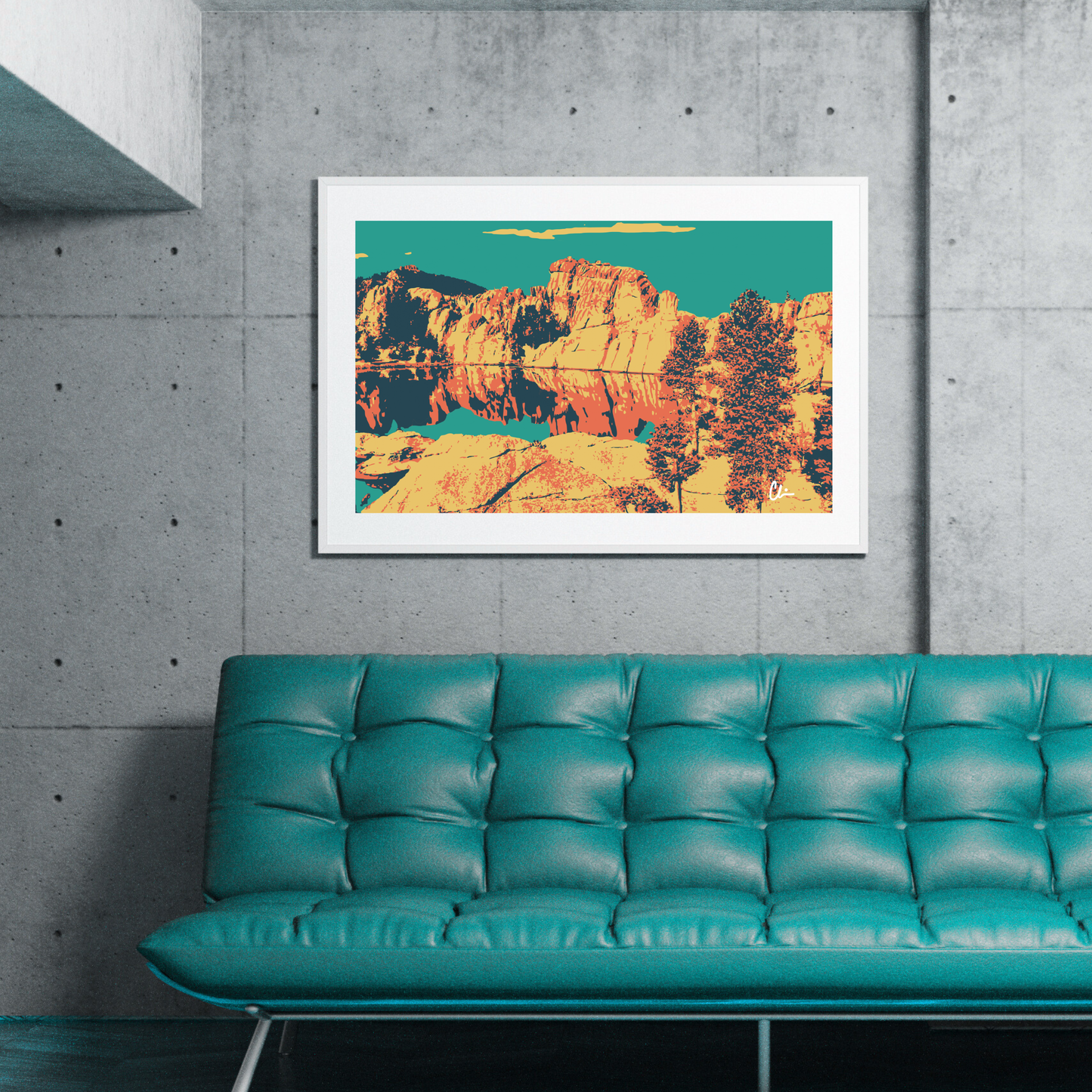 Blue Hills Photo Paper Poster | Graphic Design by Charlotte Supernatural | Unique Art Print