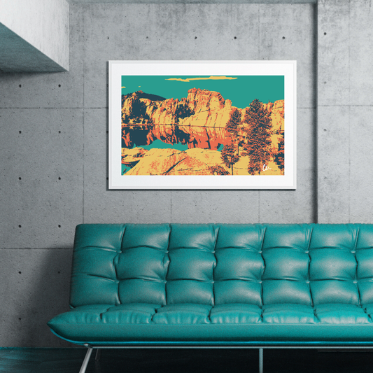 Blue Hills Photo Paper Poster | Graphic Design by Charlotte Supernatural | Unique Art Print